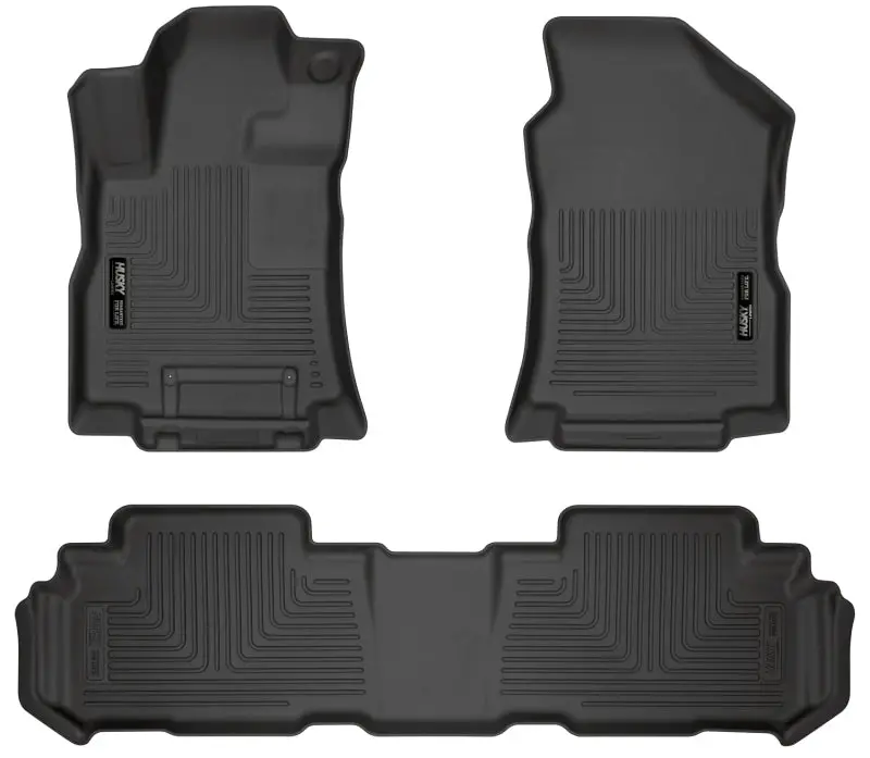 Husky Liners 19-23 Subaru Ascent Weatherbeater Black Front & 2Nd Seat Floor Liners 1