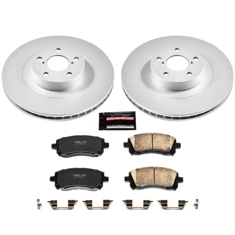Power Stop 02-03 Subaru Impreza Front Z17 Evolution Geomet Coated Brake Kit 1