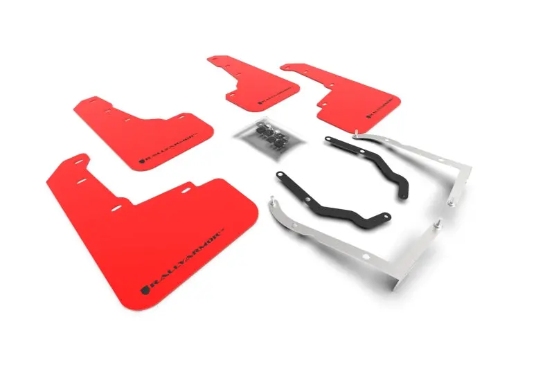 Rally Armor 18-23 Subaru Crosstrek Red Ur Mud Flap W/Black Logo 1
