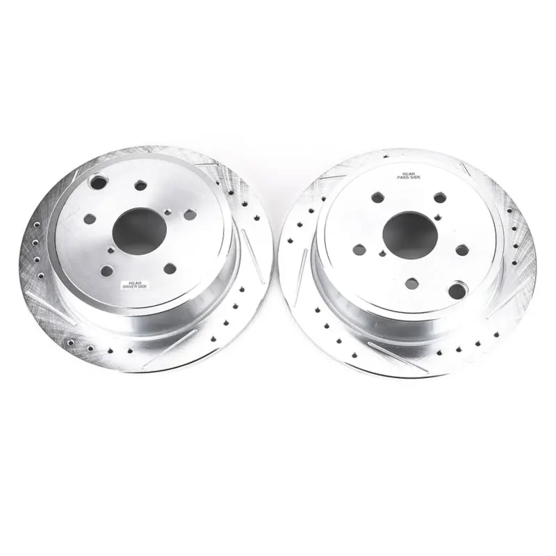 Power Stop 15-19 Subaru Wrx Rear Evolution Drilled & Slotted Rotors - Pair 1