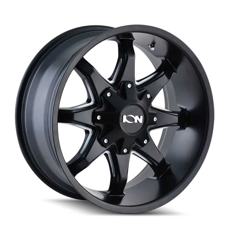 Ion Type 181 18X9 / 8X165.1 Bp / -12Mm Offset / 130.8Mm Hub Satin Black/Milled Spokes Wheel 1