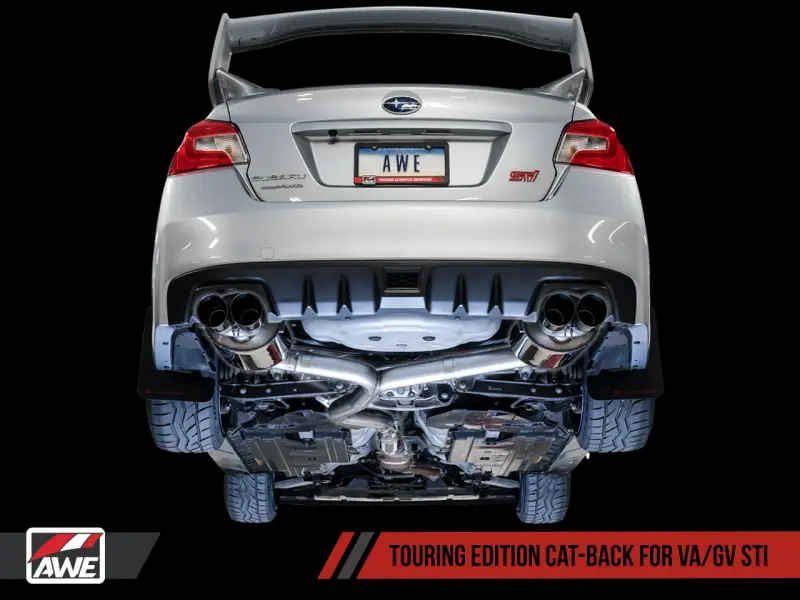 Awe Tuning Subaru Sti Va / Wrx Gv / Sti Gv Sedan Touring Edition Exhaust - Chrome Silver Tip (102Mm) 1