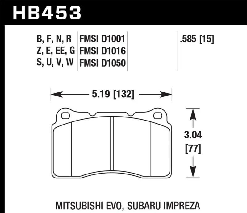 Hawk 03-06 Evo / 04-09 Sti / 09-10 Genesis Coupe (Track Only) / 2010 Camaro Ss / 08-09 Pontiac G8 Gx 1