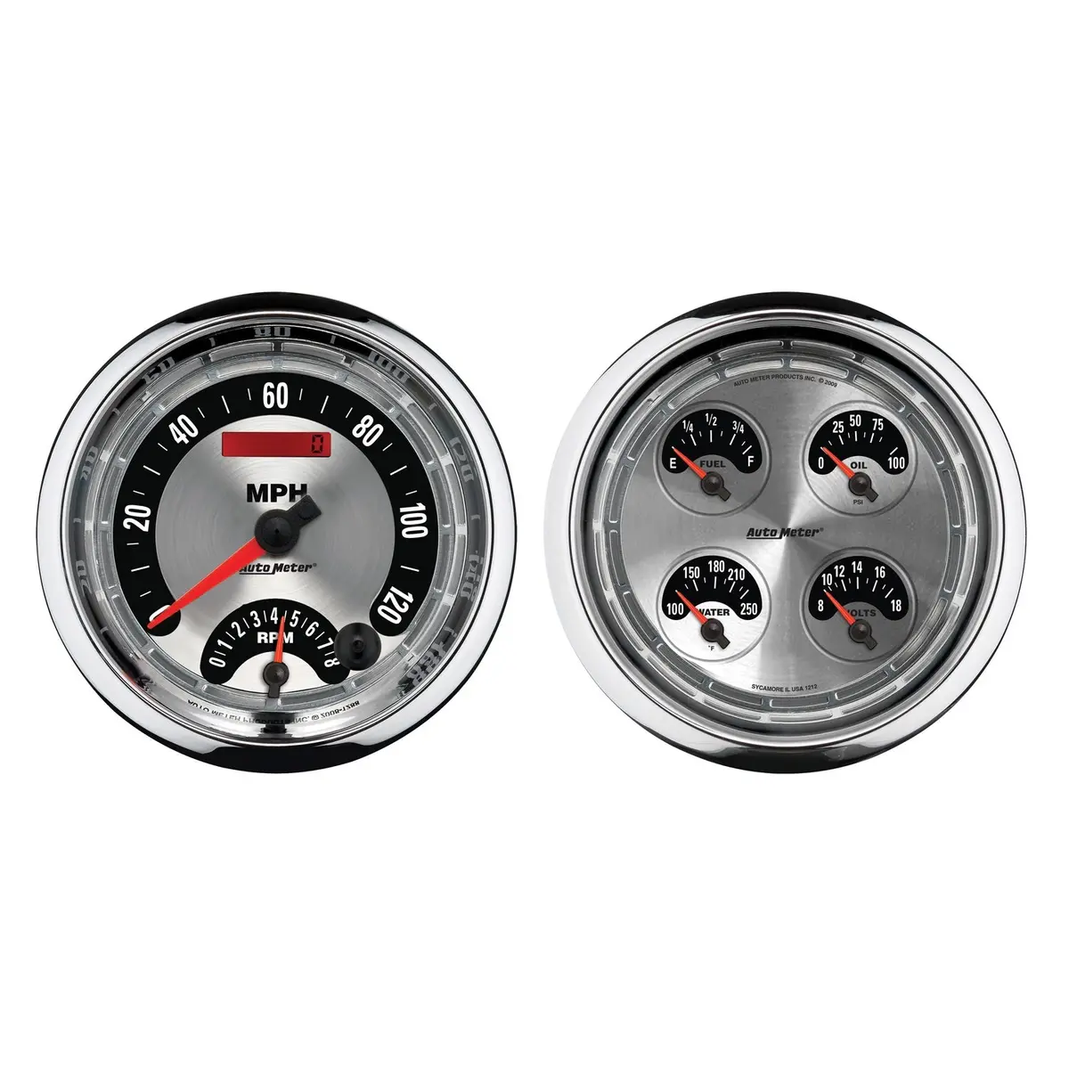 5 In. Quad Gauge 8K Rpm/120 Mph/100 Psi/100-250 Fahrenheit/8-18V/240-33 O American Muscle 1