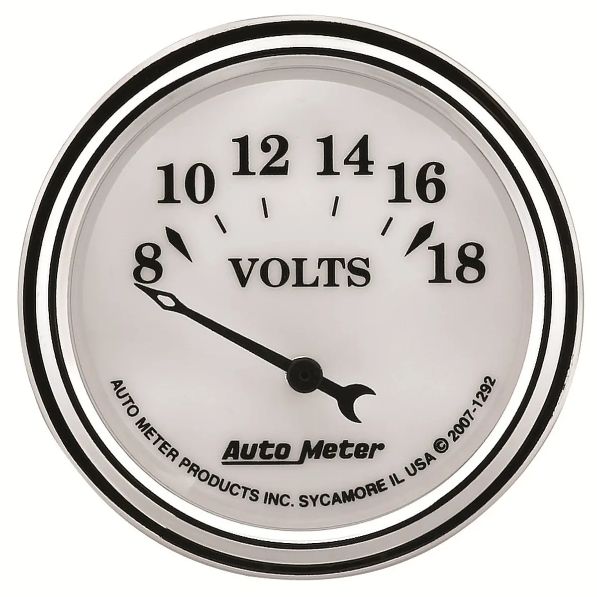 2-1/16 In. Voltmeter 8-18V Old-Tyme White Ii 1