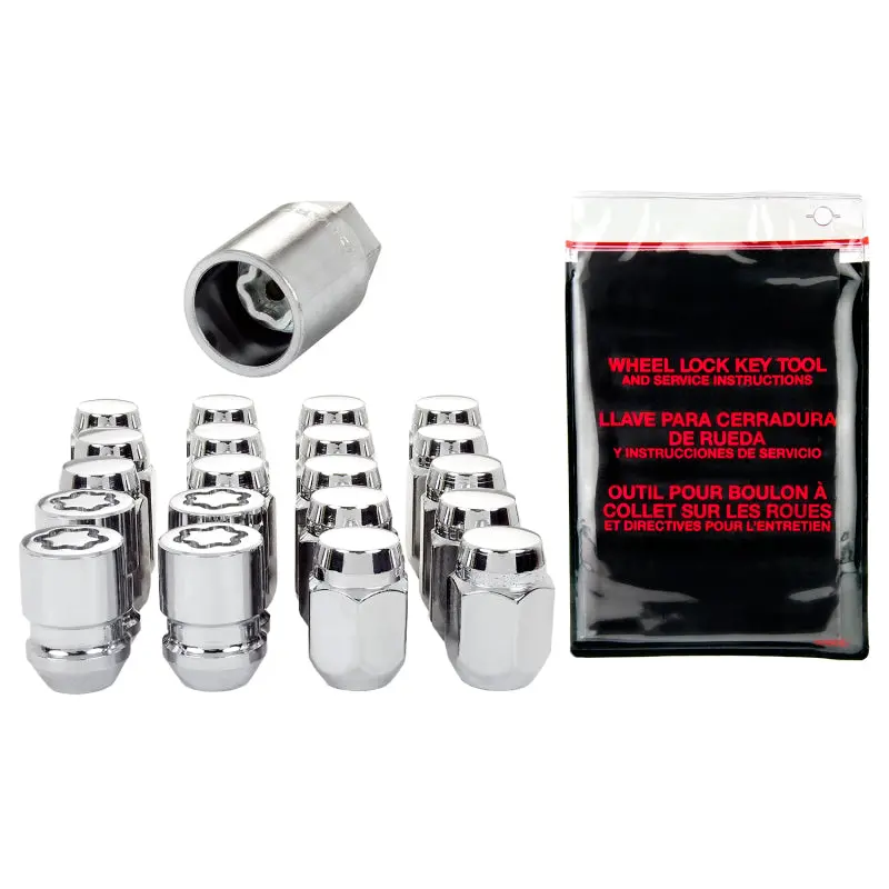 Mcgard 4 Lug Hex Install Kit W/Locks (Cone Seat Nut) M12x1.25 / 13/16 Hex / 1.28In. Length - Chrome 1