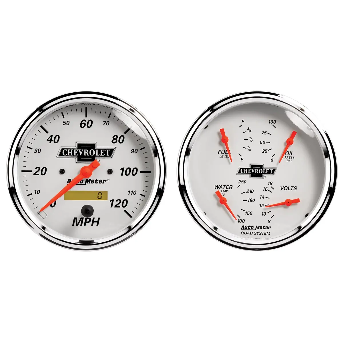 2 Pc. Gauge Kit 5 In. Quad & Speedometer 240-33 O Chevy Vintage 1