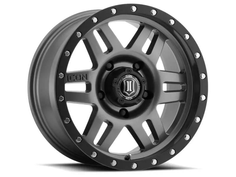 Icon Six Speed 17X8.5 6X5.5 0Mm Offset 4.75In Bs 108Mm Bore Gun Metal Wheel 1