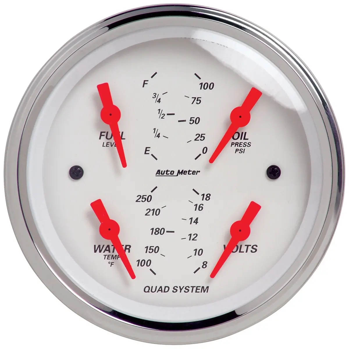 3-3/8 In. Quad Gauge 100 Psi/100-250 Fahrenheit/8-18V/240-33 O Arctic White 1
