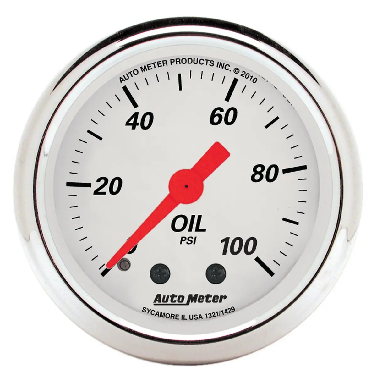 2-1/16 In. Oil Pressure 0-100 Psi Arctic White 1