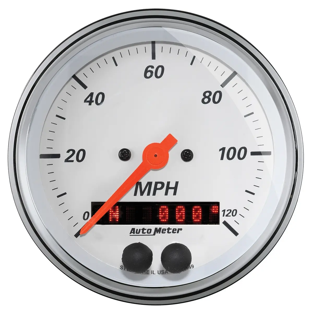 3-3/8 In. Gps Speedometer 0-120 Mph Arctic White 1