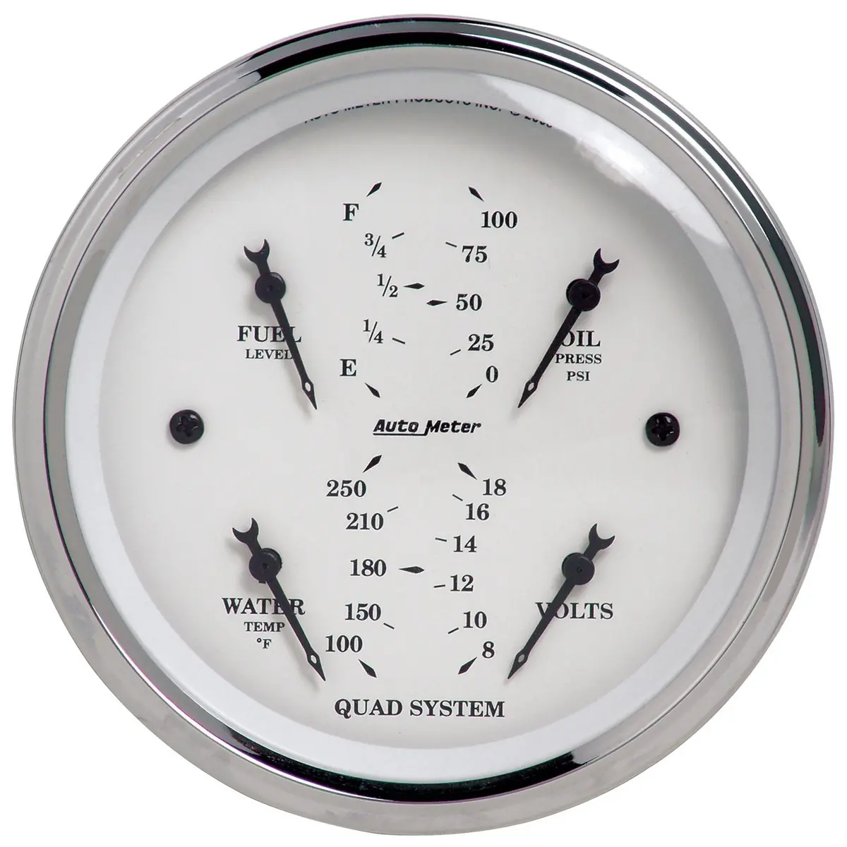 3-3/8 In. Quad Gauge 100 Psi/100-250 Fahrenheit/8-18V/240-33 O Old-Tyme White 1