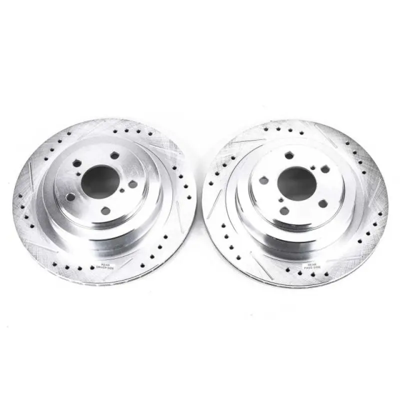 Power Stop 06-07 Subaru Impreza Rear Evolution Drilled & Slotted Rotors - Pair 1