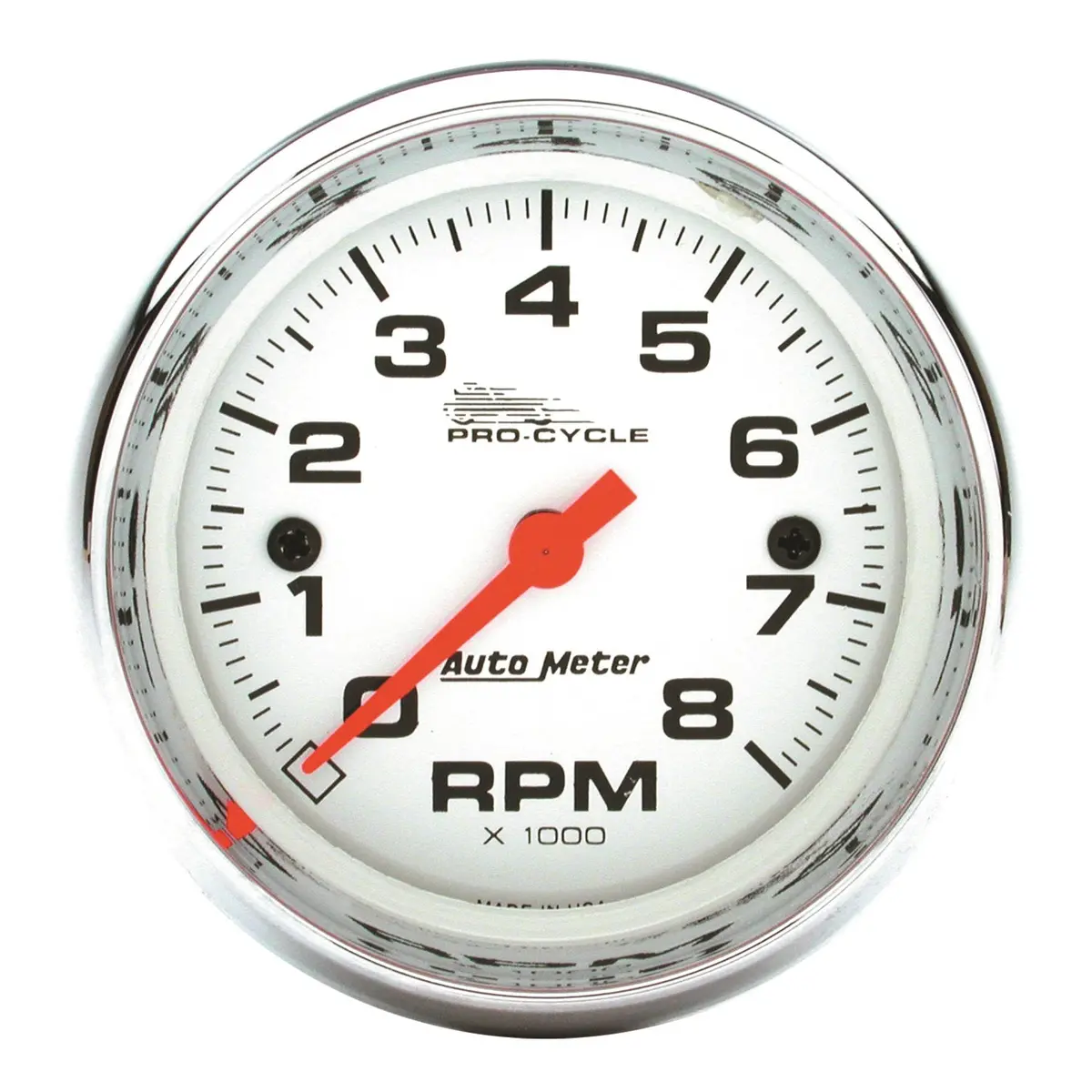 2-5/8 In. Tachometer 0-8000 Rpm White Pro-Cycle 1