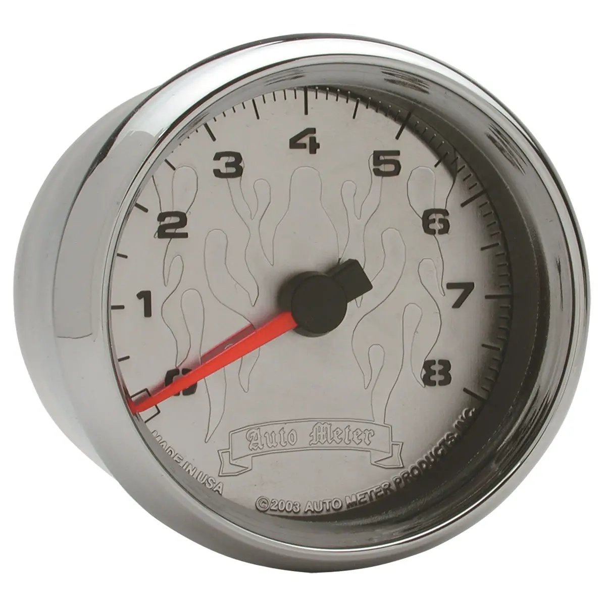 2-5/8 In. Tachometer 0-8000 Rpm Chrome Flame Pro-Cycle 1