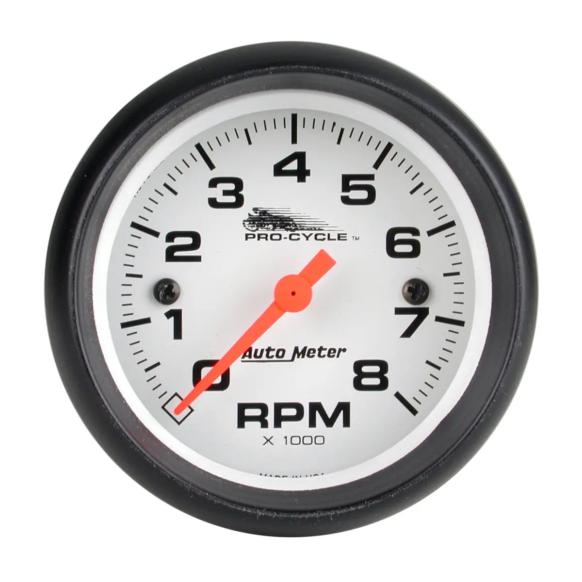 2-5/8 In. Tachometer 0-8000 Rpm White Pro-Cycle 1
