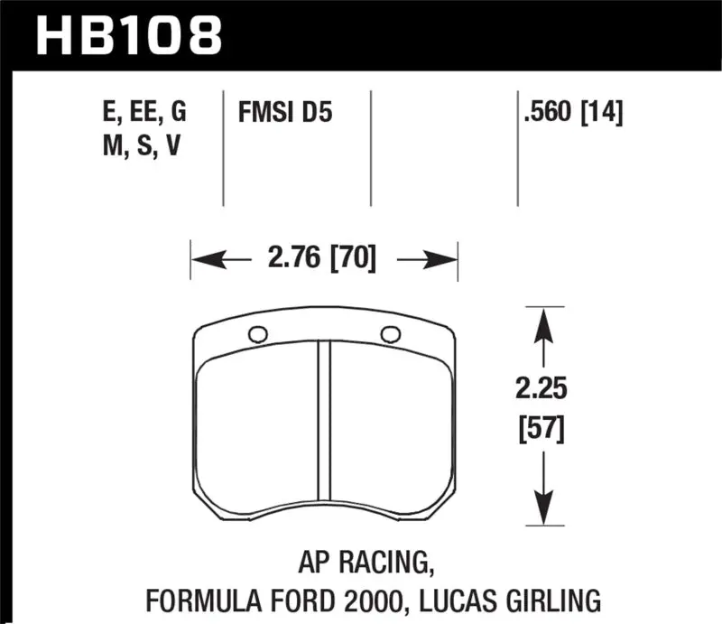 Hawk 1984-1986 Alfa Romeo Gtv-6 2.5 Hps 5.0 Front Brake Pads 1