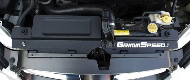 Grimmspeed 05-09 Subaru Legacy/Outback Radiator Shroud W/Tool Tray - Textured Black 1