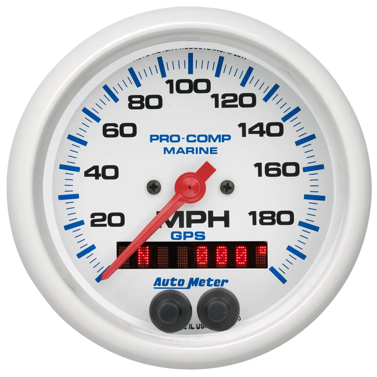 3-3/8 In. Gps Speedometer 0-200 Mph Marine Silver Ultra-Lite 1