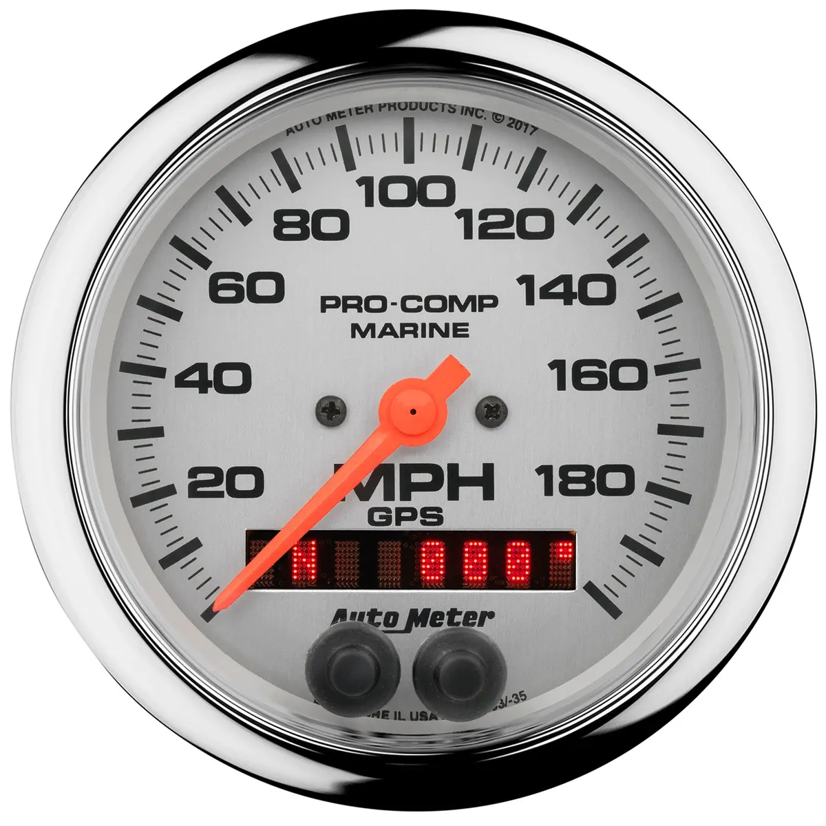 3-3/8 In. Gps Speedometer 0-200 Mph Marine Chrome Ultra-Lite 1
