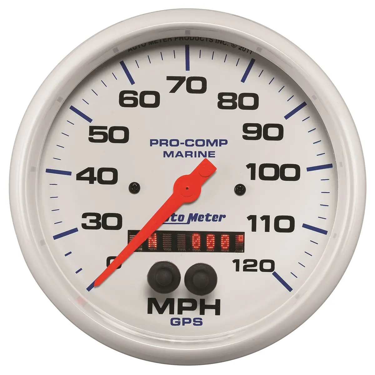 5 In. Gps Speedometer 0-120 Mph Marine White 1