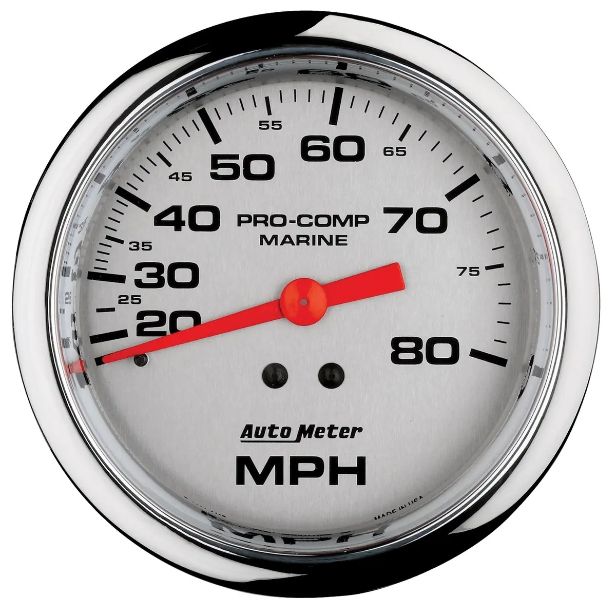 3-3/8 In. Mechanical Speedometer 0-80 Mph Marine Chrome Ultra-Lite 1