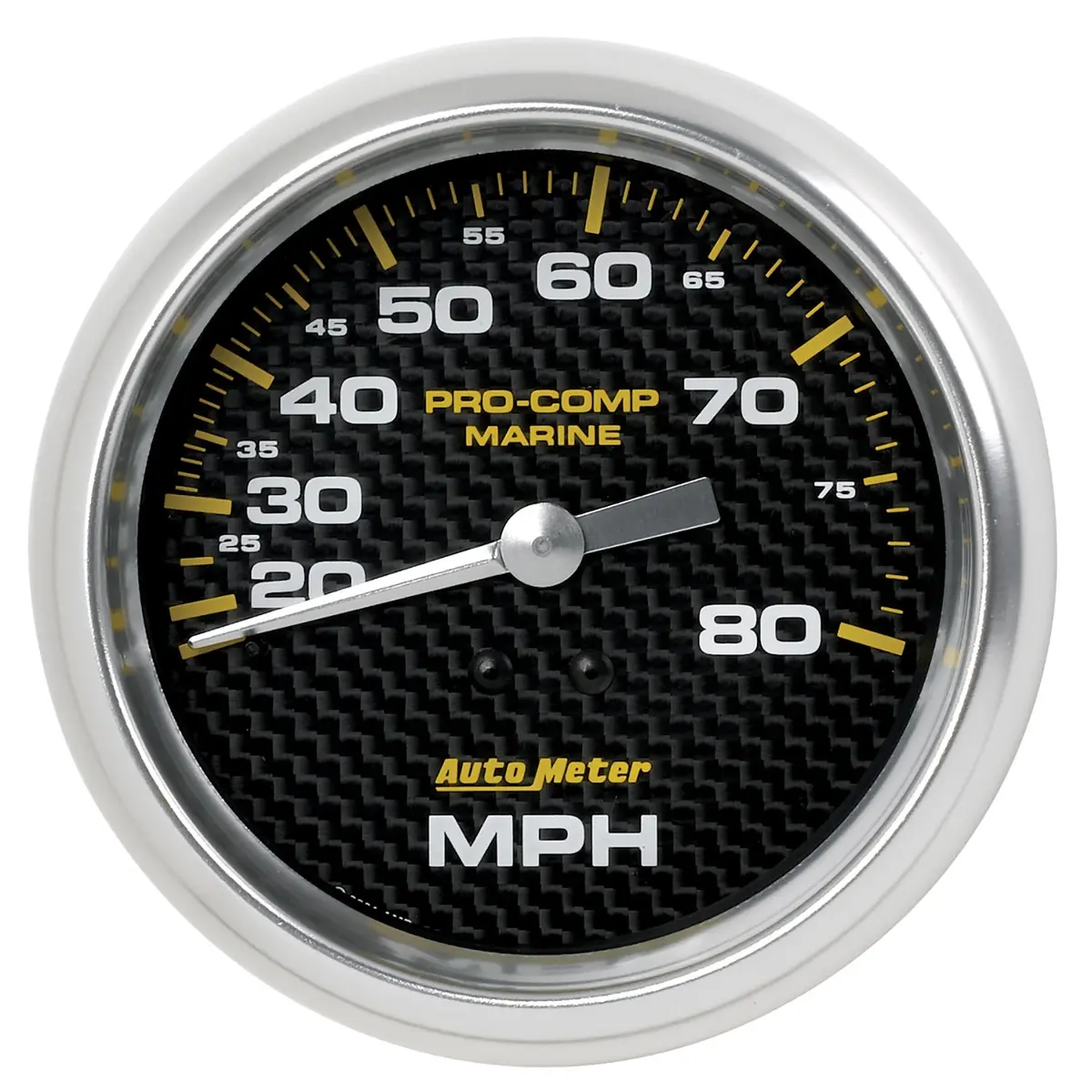 3-3/8 In. Mechanical Speedometer 0-80 Mph Marine Carbon Fiber 1
