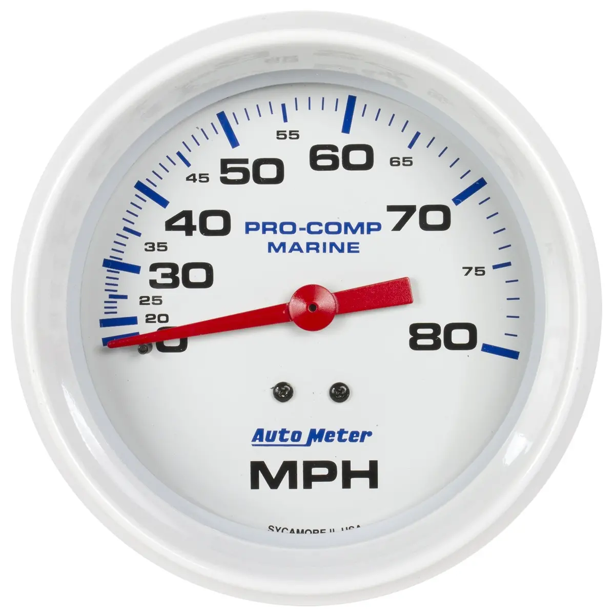 3-3/8 In. Mechanical Speedometer 0-80 Mph Marine White 1