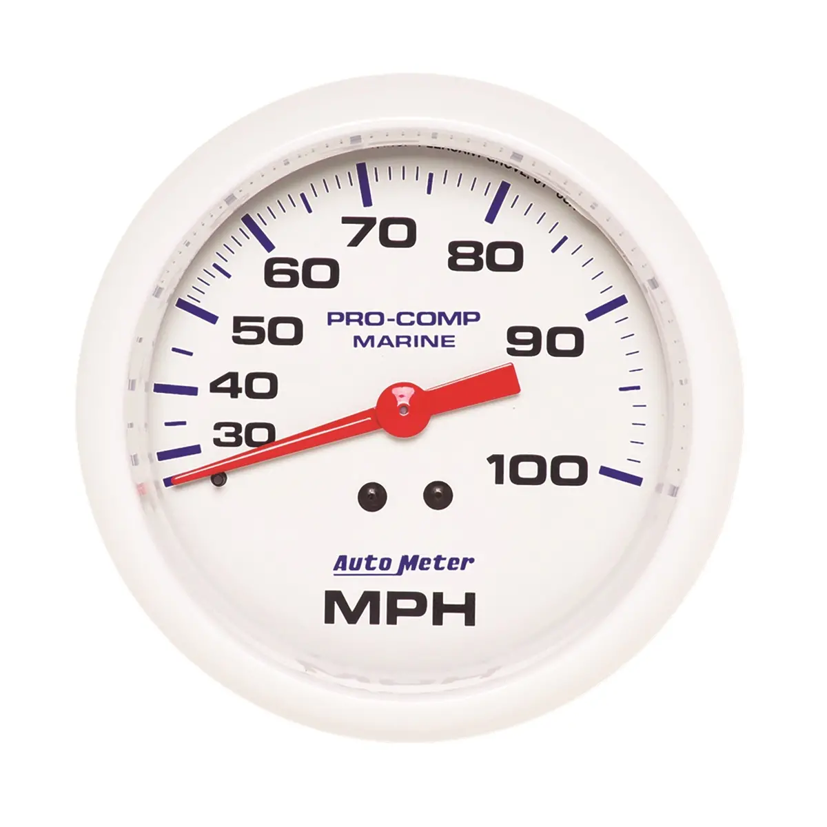 3-3/8 In. Mechanical Speedometer 0-100 Mph Marine White 1