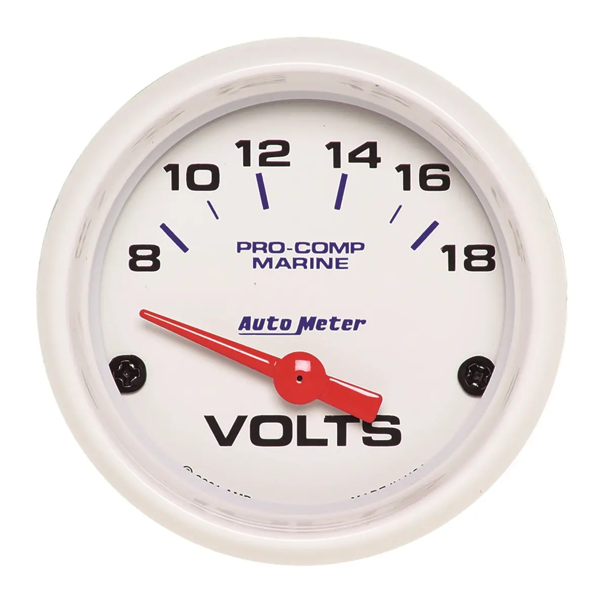 2-1/16 In. Voltmeter 8-18V Marine White 1