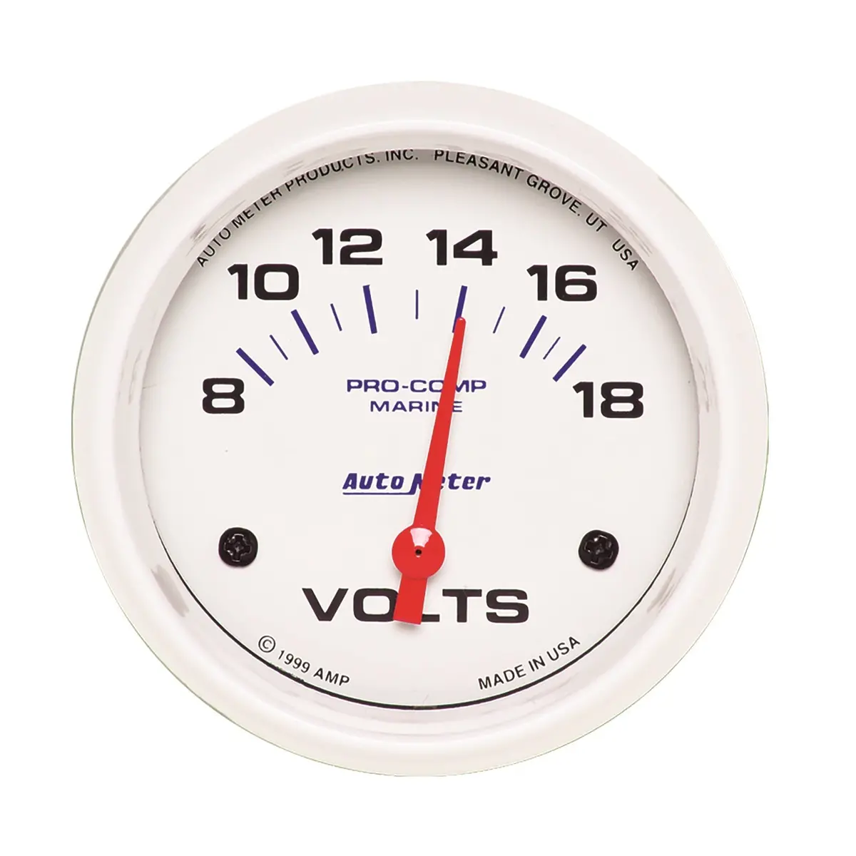 2-5/8 In. Voltmeter 8-18V Marine White 1