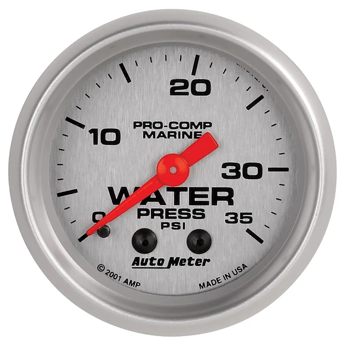 2-1/16 In. Water Pressure 0-35 Psi Marine Silver Ultra-Lite 1