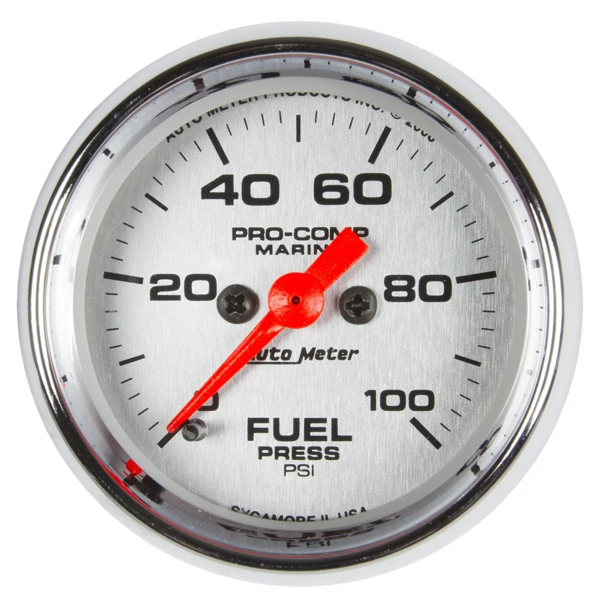 2-1/16 In. Fuel Pressure 0-100 Psi Marine Chrome Ultra-Lite 1