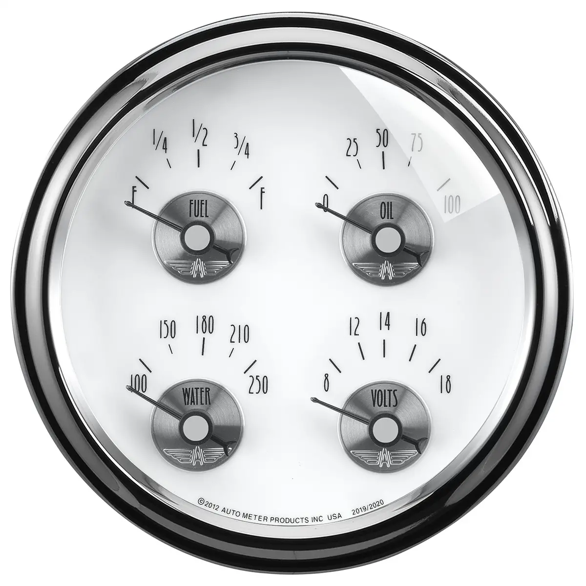 5 In. Quad Gauge 100 Psi/100-250 Fahrenheit/8-18V/0-90 O Prestige Pearl 1