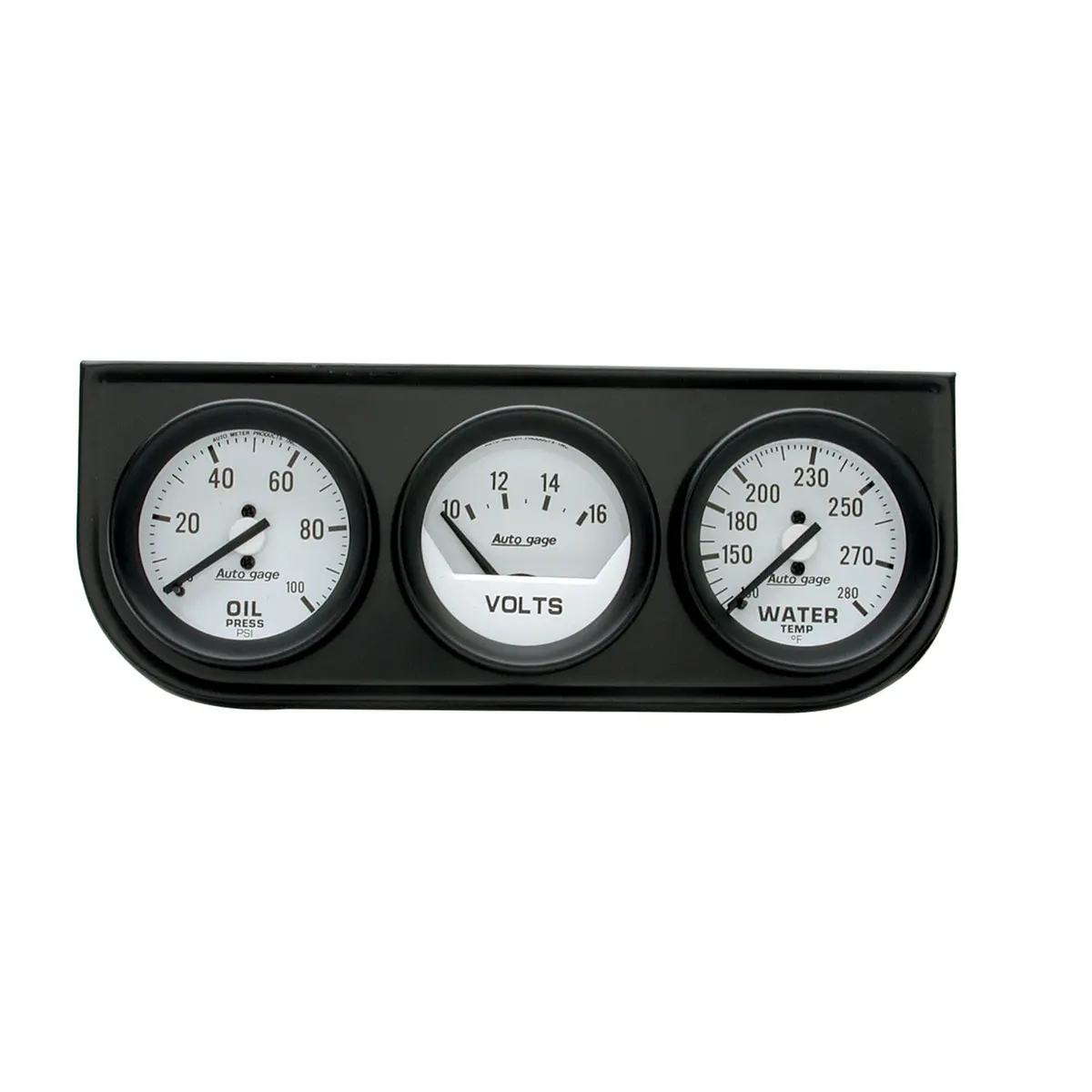 Gauge Console Oilp/Wtmp/Volt 2-1/16 In.  100 Psi/280 Fahrenheit/16V Wht Dial Blk Bzl Ag 1