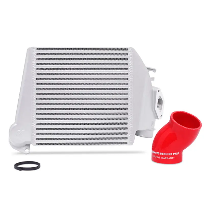 Mishimoto 08-14 Subaru Wrx Top-Mount Intercooler Kit - Powder Coated Silver & Red Hoses 1