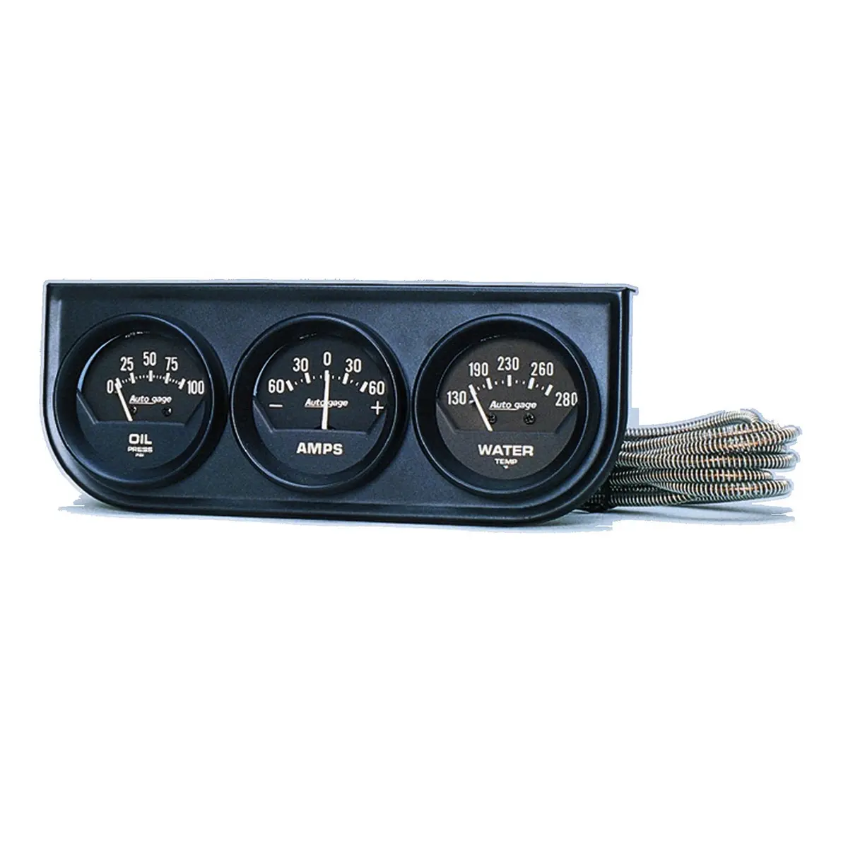 Gauge Console Oilp/Wtmp/Amp 2-1/16 In.  100 Psi/280 Fahrenheit/60A Blk Dial Blk Bzl Ag 1