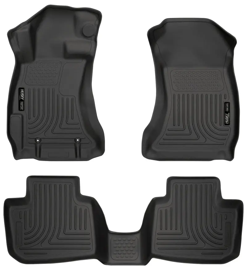 Husky Liners Subaru 12-14 Impreza/2015 Wrx/Sti Weatherbeater Combo Front&2Nd Row Black Floor Liners 1