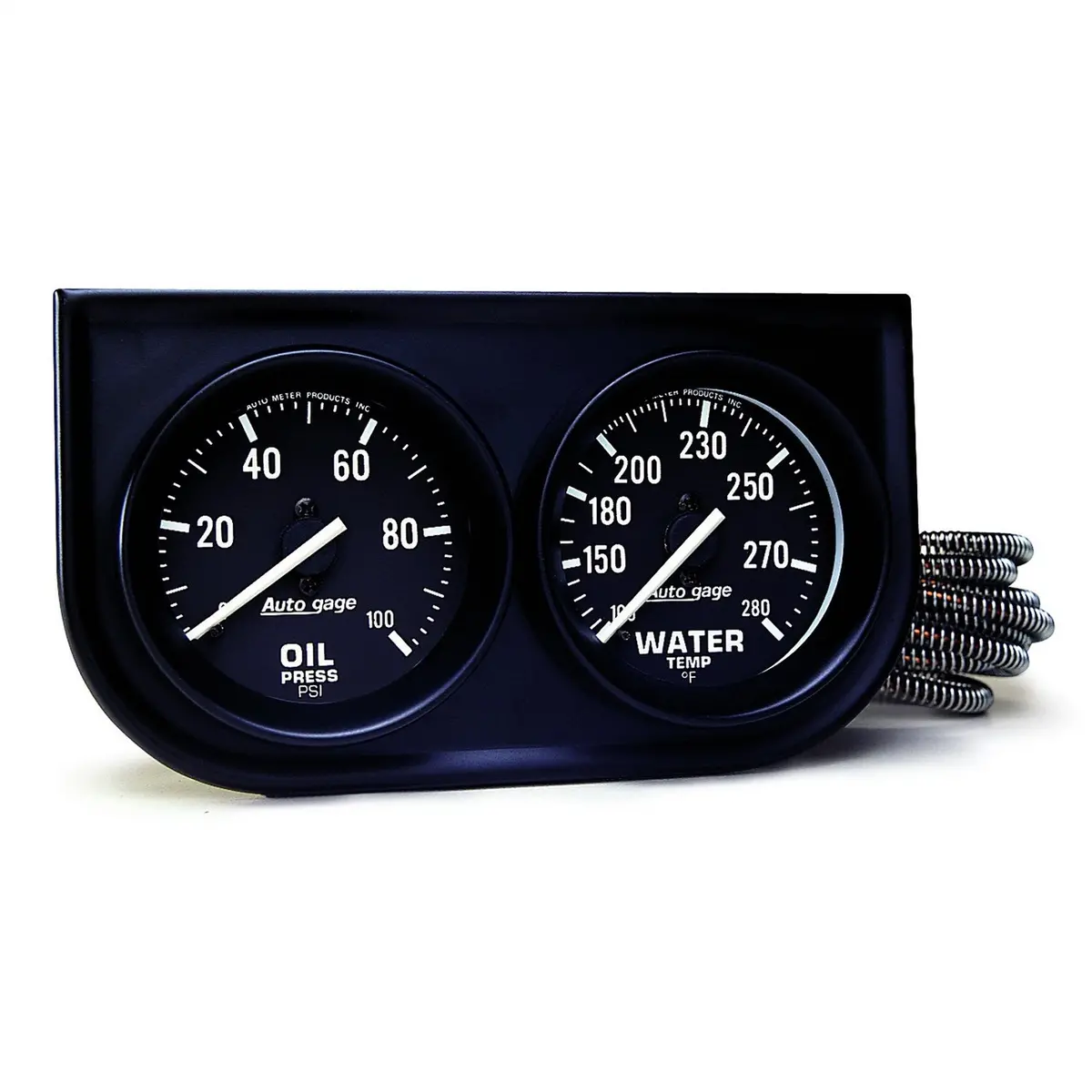 Gauge Console Oilp/Wtmp 2-1/16 In.  100 Psi/280 Fahrenheit Blk Dial Blk Bzl Autogage 1