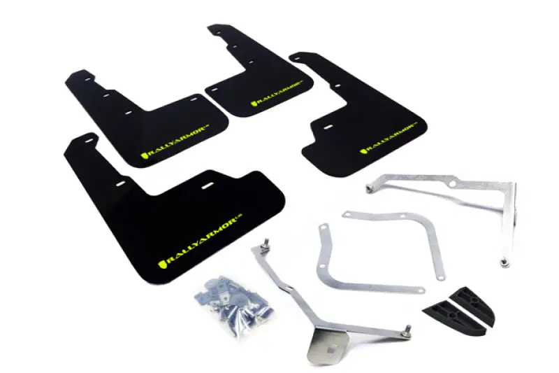 Rally Armor 15-21 Subaru Wrx/Sti Black Ur Mud Flap W/Green Logo 1