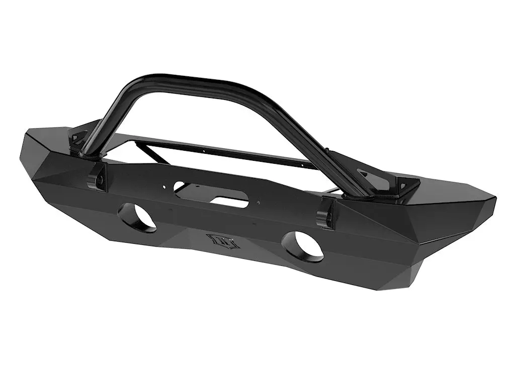 07-18 Jk Pro Series Mid Width Front Bumper Rec Winch Mnt W/ Bar 1