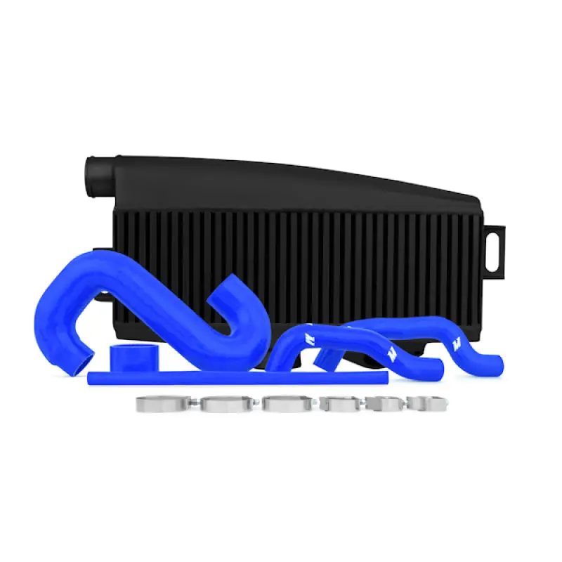 Mishimoto Subaru 02-07 Wrx/04-07 Sti Top-Mount Intercooler Kit - Powder Coated Black & Blue Hoses 1