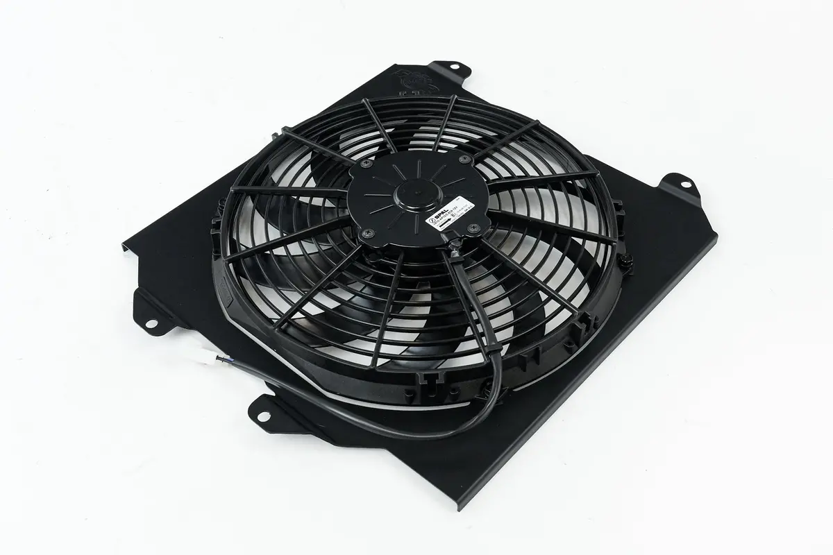 92-00 Civic All-Aluminum Fan Shroud W/ 12-Inch Spal Fan - Black 1