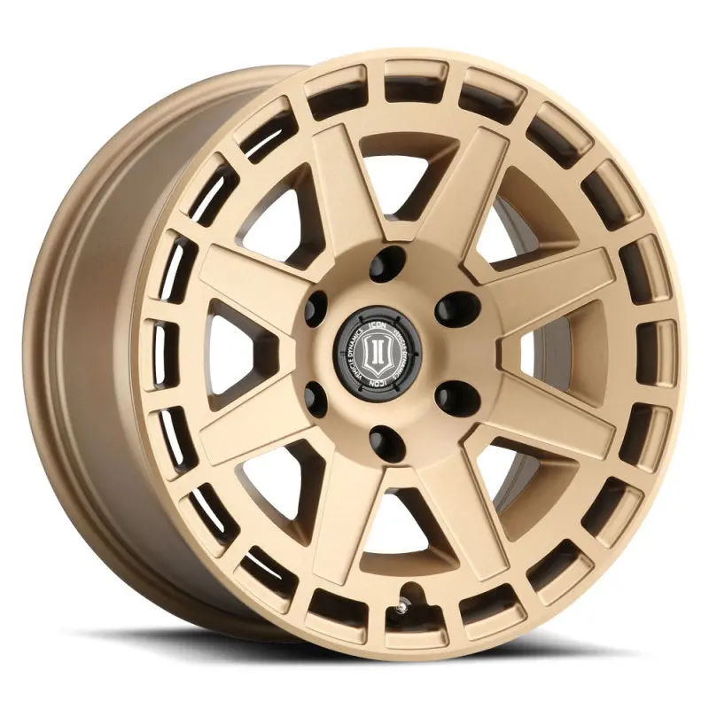 Icon Compass 17X8.5 6X5.5 0Mm Offset 4.75In Bs Satin Brass Wheel 1