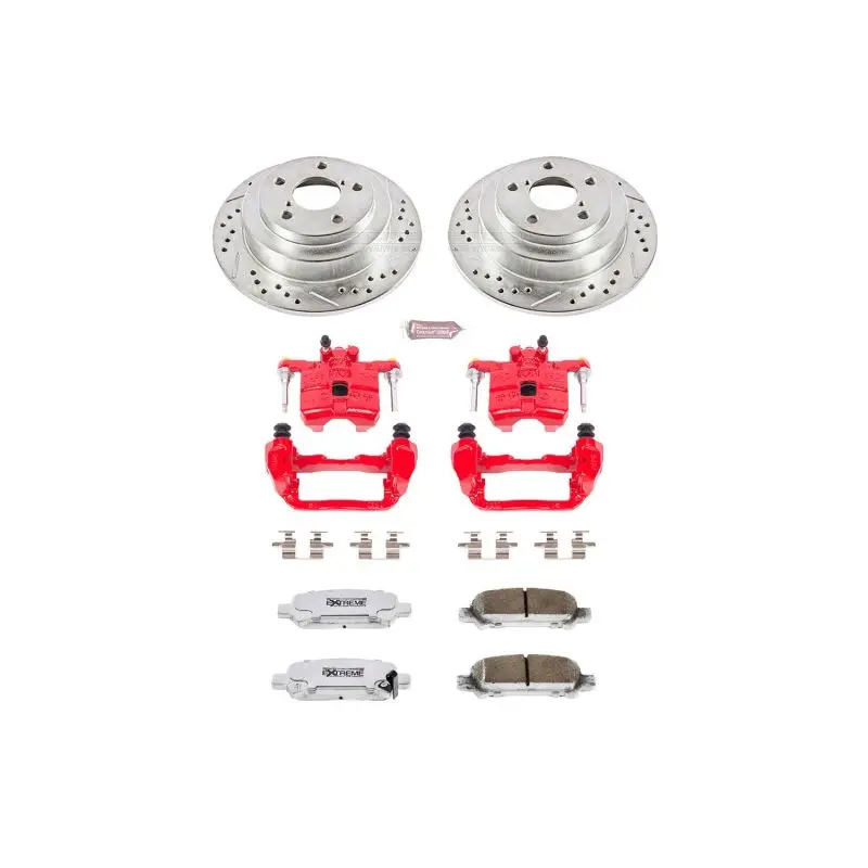 Power Stop 98-03 Subaru Forester Rear Z26 Street Warrior Brake Kit W/Calipers 1
