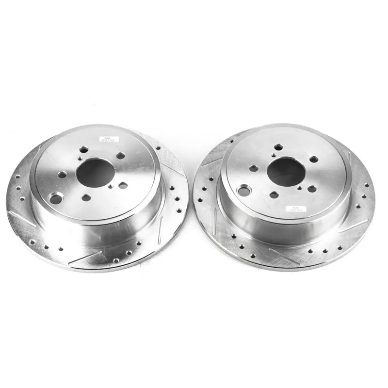 Power Stop 13-16 Subaru Brz Rear Evolution Drilled & Slotted Rotors - Pair 1