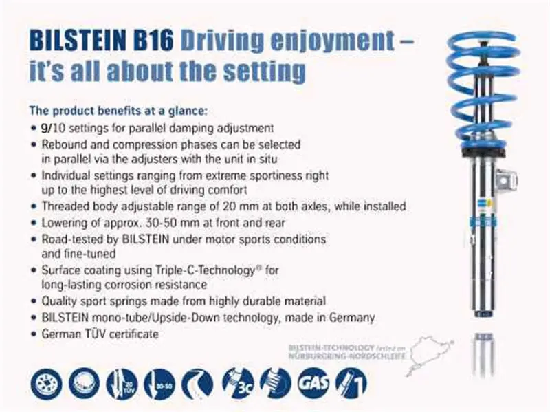 Bilstein B16 (Pss10) Subaru Wrx Sti Base/Limited H4 2.5L Front & Rear Performance Suspension System 1