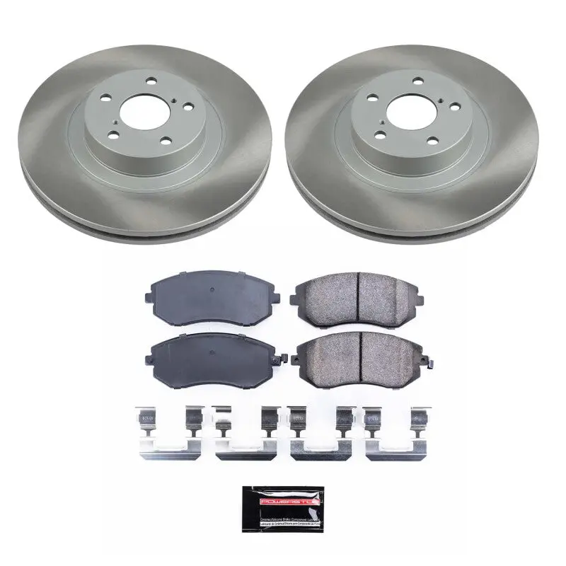 Power Stop 05-12 Subaru Outback Front Semi-Coated Rotor Kit 1