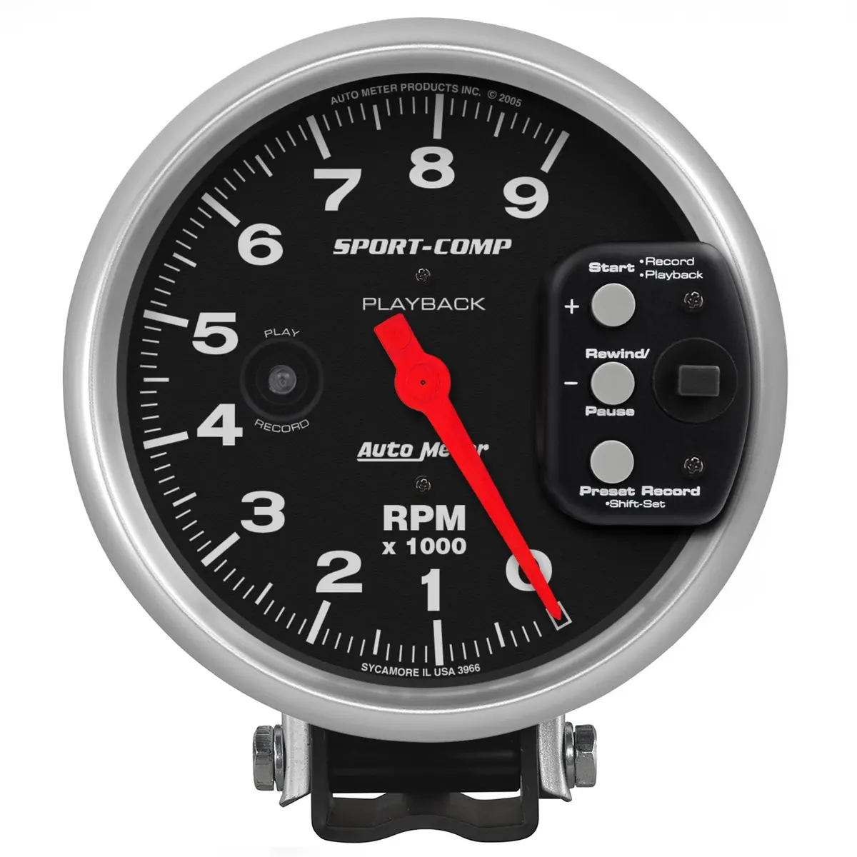 5 In. Pedestal Playback Tachometer 0-9000 Rpm Sport-Comp 1