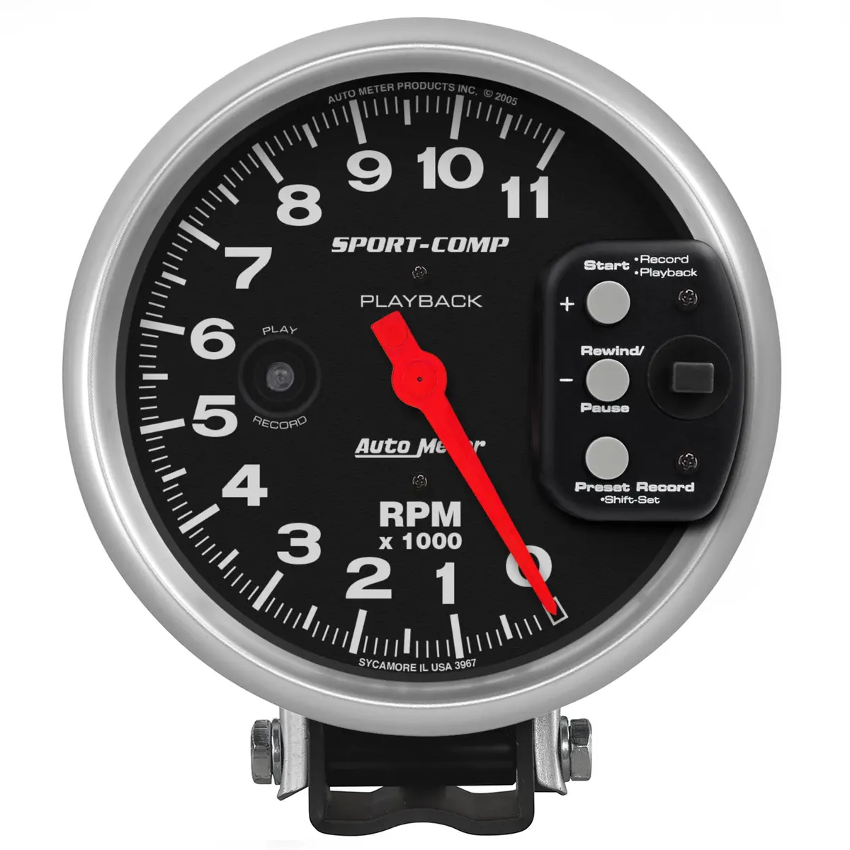 5 In. Pedestal Playback Tachometer 0-11000 Rpm Sport-Comp 1
